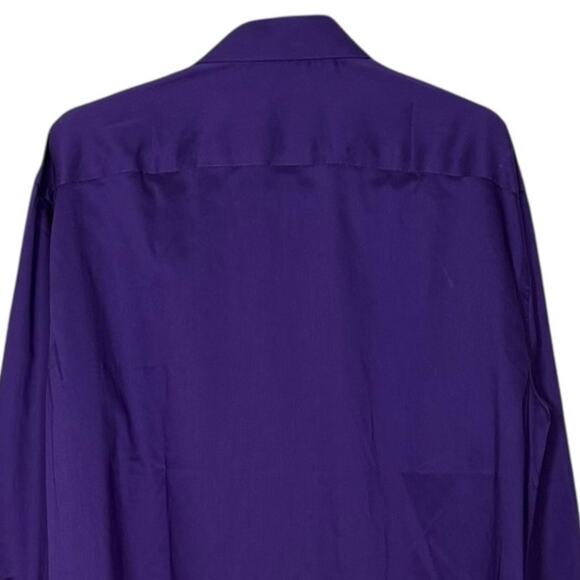 Van Heusen Flex Regular Fit Stretch Button Up Shirt Large Purple 16-16.5 32/33 - Picture 6 of 12